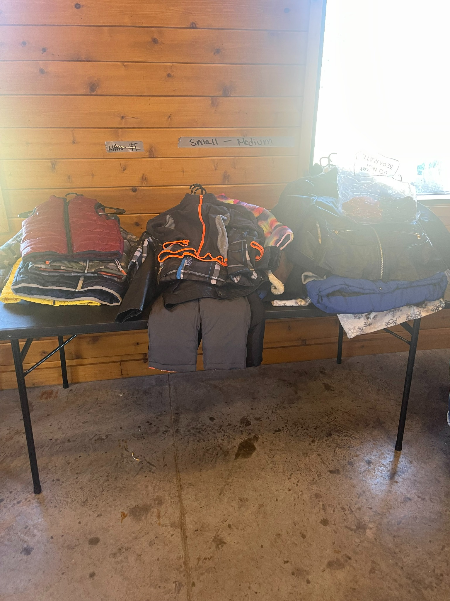 Coats organized for a community coat drive