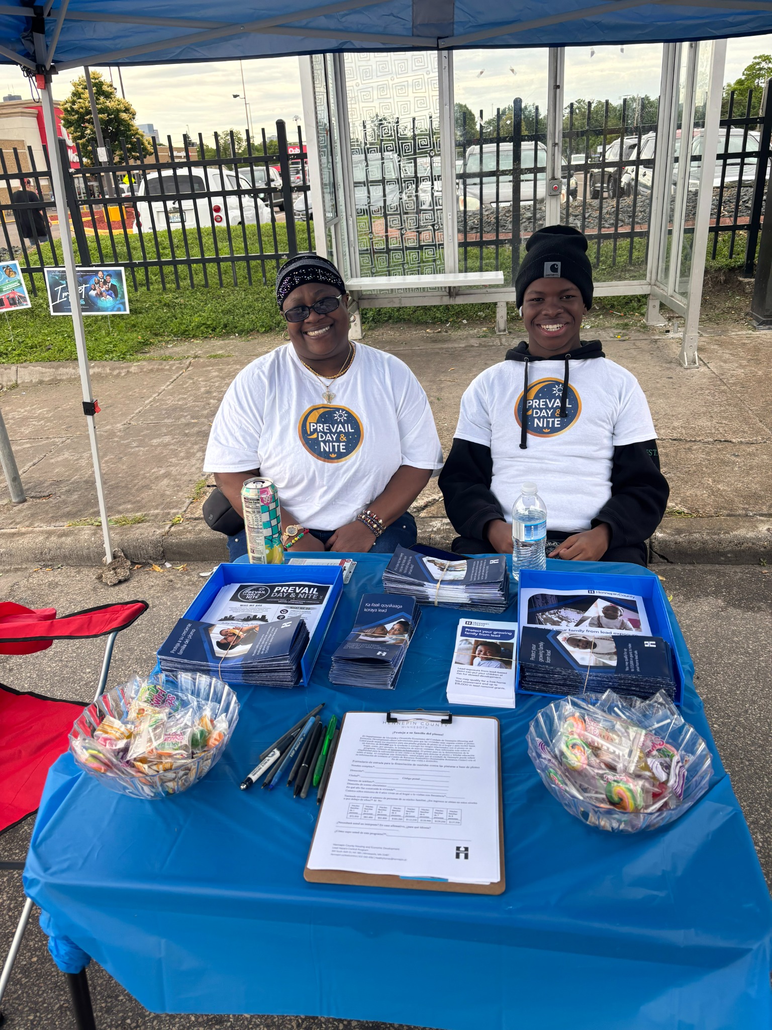 Prevail representatives at a community outreach table